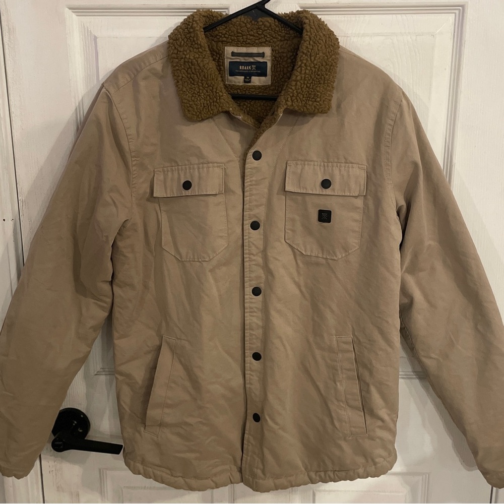 Roark Beige Jacket with Sherpa Collar